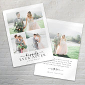 Elegant Script Multiple Photo Wedding Bedankkaart