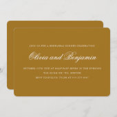 Elegant Script Mustard Gold Chic repetitie diner Kaart (Voorkant / Achterkant)