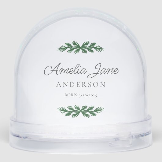 Elegant Script My First Christmas Photo Snow Globe Sneeuwbol (Achterkant)