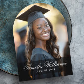 Elegant script naam foto afstuderen aankondiging