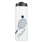 Elegant Script Naam Monogram Tennis Club Thermosbeker (Voorkant)