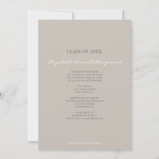 Elegant Script Name Afstudeerder: Champagne Kaart (Achterkant)