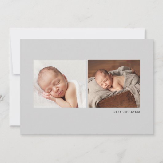 Elegant Script Name baby fotobirth Aankondiging (Achterkant)