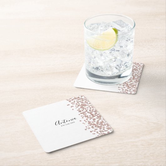 Elegant Script Name Birthday Kartonnen Onderzetters (Insitu)