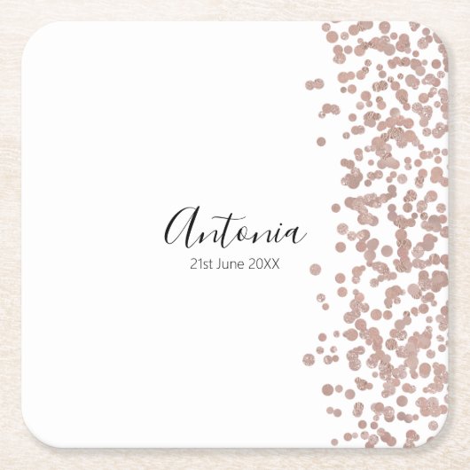 Elegant Script Name Birthday Kartonnen Onderzetters (Voorkant)