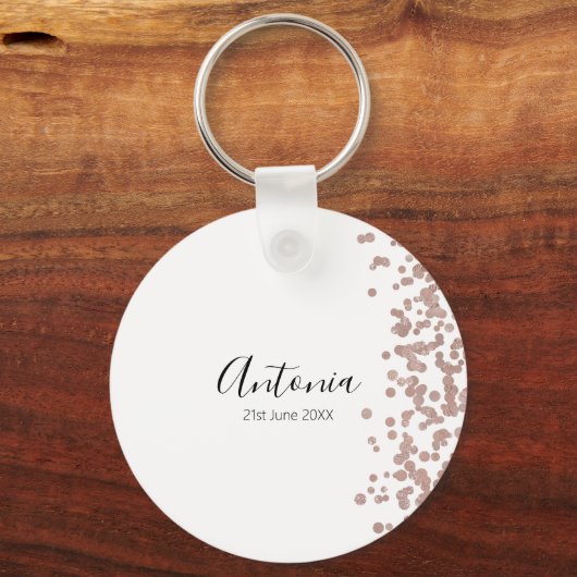 Elegant Script Name Birthday Sleutelhanger (Voorkant)