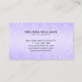 Elegant Script Name Chic Paars Glitter Visitekaartje (Achterkant)