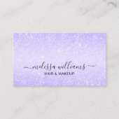 Elegant Script Name Chic Paars Glitter Visitekaartje (Voorkant)