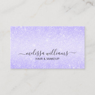 Elegant Script Name Chic Paars Glitter Visitekaartje