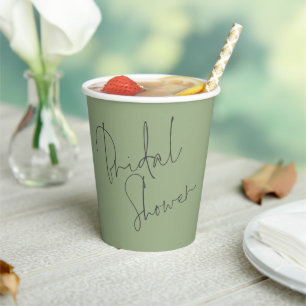 Elegant Script Name Date Vrijgezellenfeest Sage Gr Papieren Bekers
