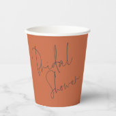 Elegant Script Name Date Vrijgezellenfeest Terraco Papieren Bekers (Voorkant)