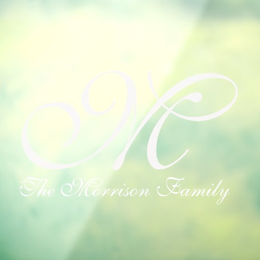 Elegant Script Name en Monogram Window Cling Raamsticker (Vel 3)