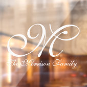 Elegant Script Name en Monogram Window Cling Raamsticker (Vel 2)