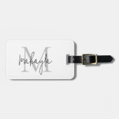 Elegant Script Name Monogram  Bagagelabel (Voorkant horizontaal)