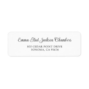 Elegant Script Name Pas getrouwd Return Address La Etiket