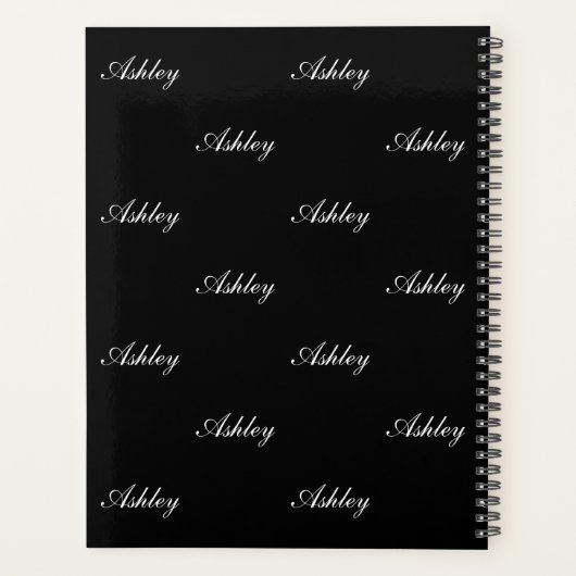 Elegant Script Name Pattern Personated Planner (Achterkant)