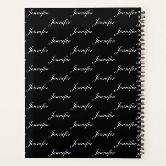 Elegant Script Name Pattern Personated Planner (Achterkant)
