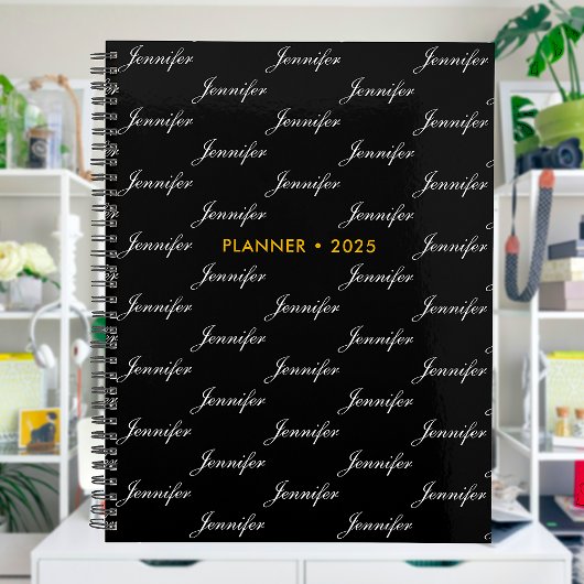 Elegant Script Name Pattern Personated Planner