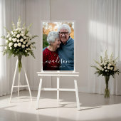 Elegant Script Name Photo Memorial Keepslag Acryl Bord
