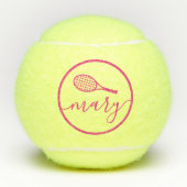 Elegant Script Name Pink Personated Tennisballen (Voorkant)