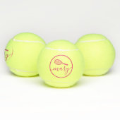 Elegant Script Name Pink Personated Tennisballen (Multi)