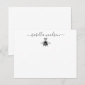 Elegant Script Name Queen Bee Crown Notitiekaartje (Voorkant / Achterkant)