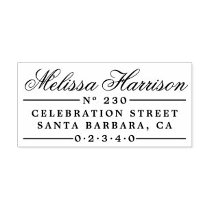 Elegant Script Name retouradres Rubberstempel