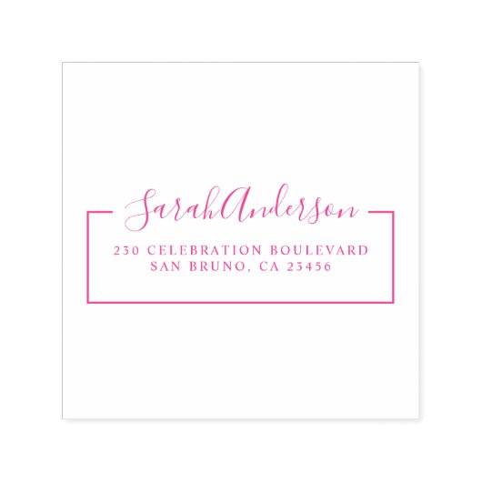 Elegant Script Name & Return Address | Aangepast Zelfinktende Stempel (Design)