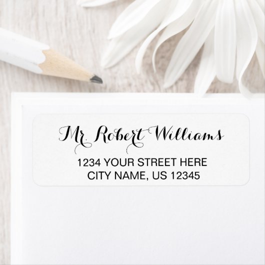 Elegant Script Name Return Address Label (Insitu)