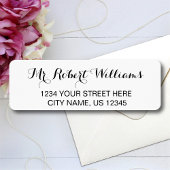 Elegant Script Name Return Address Label