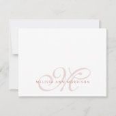 Elegant Script Name Terracotta Monogram  Notitiekaartje (Voorkant)