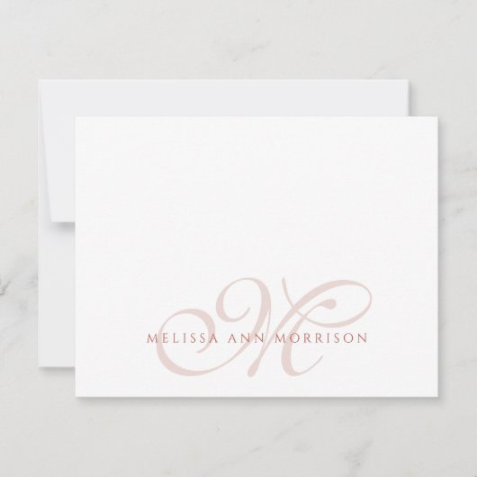 Elegant Script Name Terracotta Monogram Notitiekaartje (Voorkant)