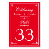 Elegant script namen chic romantische rode bruilof kaart (Voorkant)