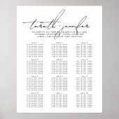 Elegant Script Namen Elegant Wedding Zitplaatsen Poster (Voorkant)