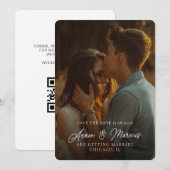 Elegant Script Names Custom Photo Wedding Save The Date (Voorkant / Achterkant)