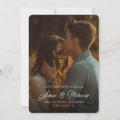 Elegant Script Names Custom Photo Wedding Save The Date (Voorkant)