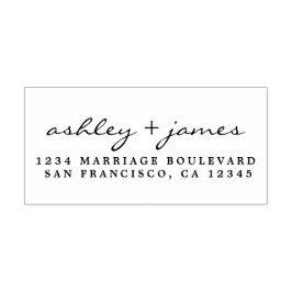 Elegant Script Names Modern Wedding Return Address Rubberstempel