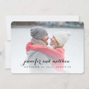 Elegant Script Names Save the Date Photo Card