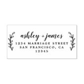 Elegant Script Names Wedding Return Address Rubberstempel (Afrduk)