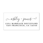 Elegant Script Names Wedding Return Address Rubberstempel (Afrduk)