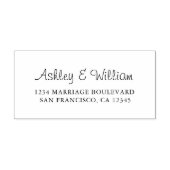 Elegant Script Names Wedding Return Address Rubberstempel (Afrduk)
