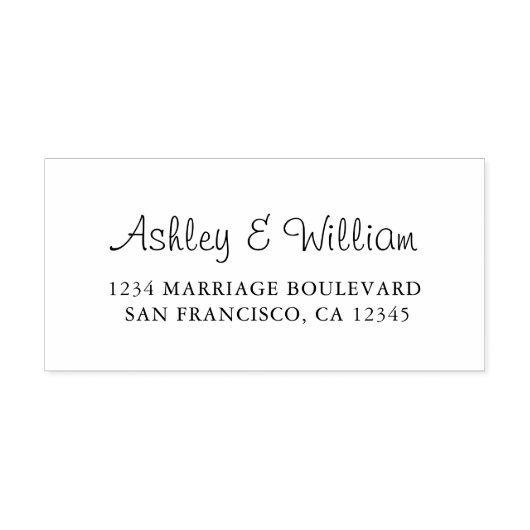Elegant Script Names Wedding Return Address Rubberstempel (Afrduk)