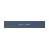 Elegant Script Navy Blauwe Huwelijk Uitnodigingen Wikkel (Vlak)