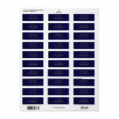 Elegant Script Navy Blue and Gold Name Label (Full Sheet)