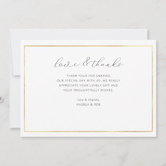 elegant script navy blue bruiloft bedankt kaart (Achterkant)