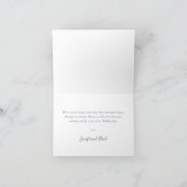 Elegant Script Navy Blue en Silver Bedankkaart (Binnen)