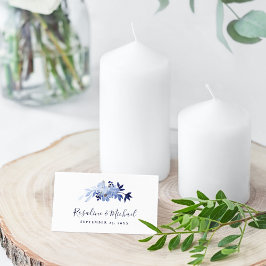 Elegant Script Navy Blue Modern Minimalist Wedding Plaatskaartje