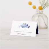 Elegant Script Navy Blue Modern Minimalist Wedding Plaatskaartje (Achterkant)