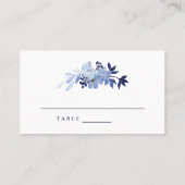 Elegant Script Navy Blue Modern Minimalist Wedding Plaatskaartje (Achterkant)
