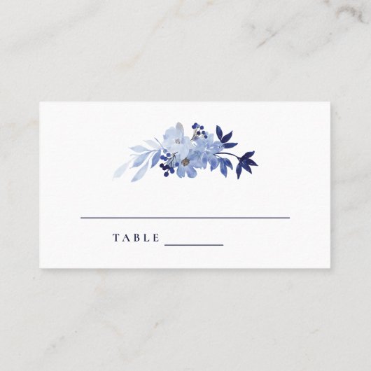 Elegant Script Navy Blue Modern Minimalist Wedding Plaatskaartje (Achterkant)
